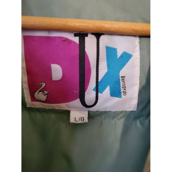 Rare Vintage Bernardo DUX Women's Iridescent Light Green Down Winter Coat L/G - Picture 3 of 8